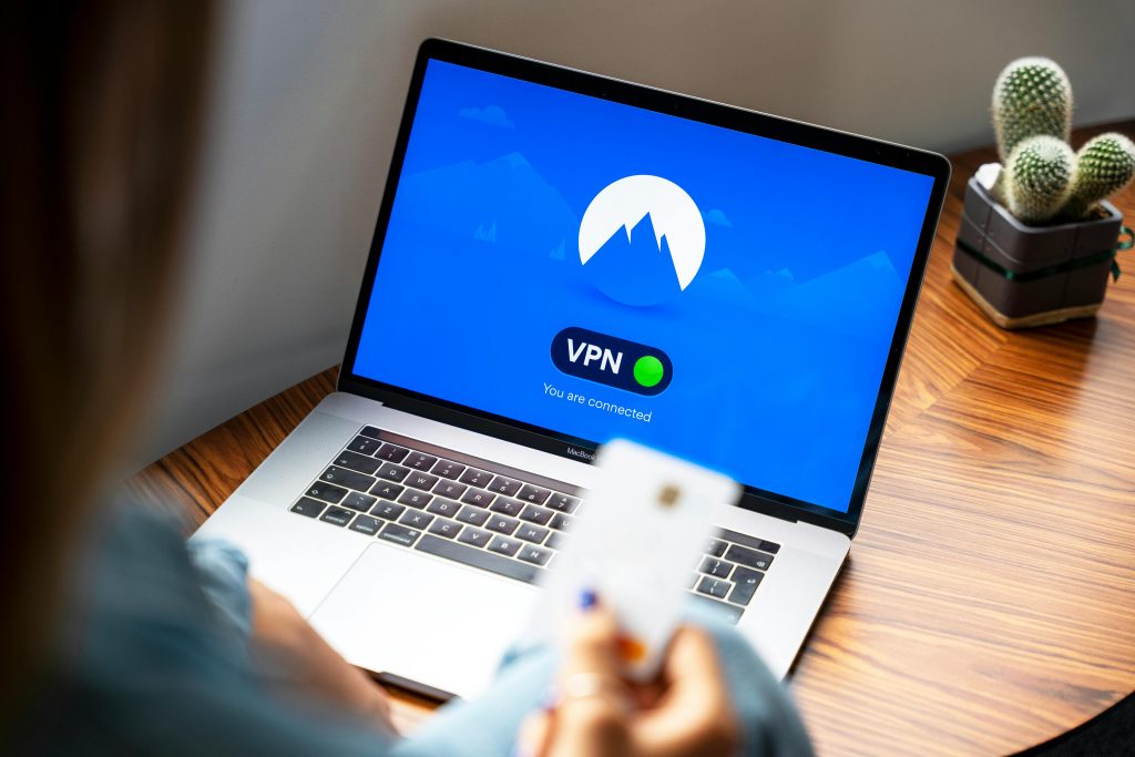 diagram showing what a VPN does through a secure internet connection