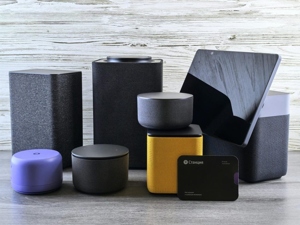 Smart speaker on a kitchen counter in a shared home environment