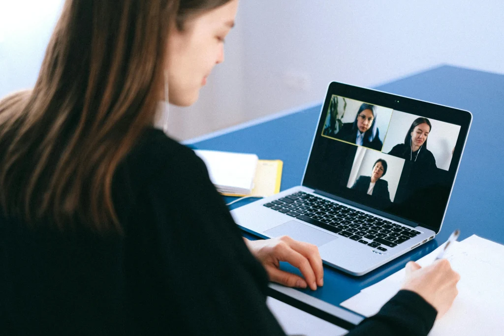 user taking early steps to reduce video call lag at home